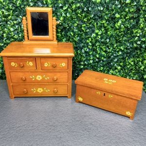 Retired Angelina Ballerina Dresser, Mirror, Toy Chest American Girl